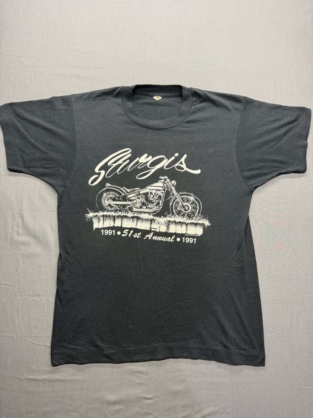 Vintage 1991 Sturgis 51st Annual Motorcycle Rally T-Shirt Screen Stars Medium